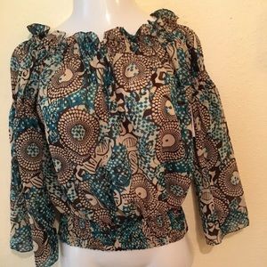 Capacity Sheer Peasant Top New Size Small